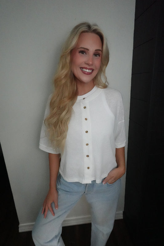 white button up top