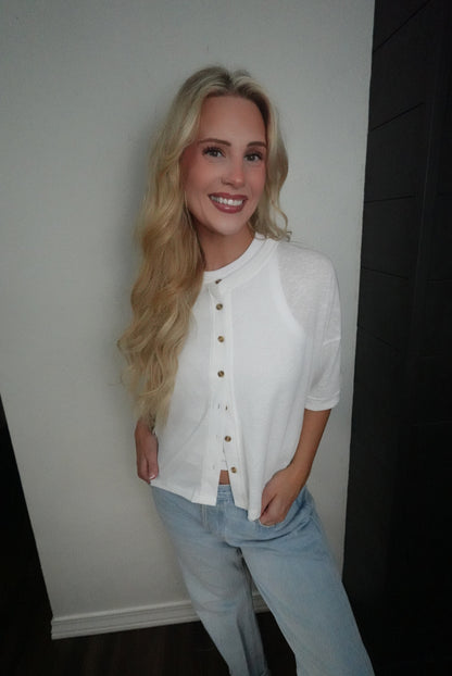 white button up top