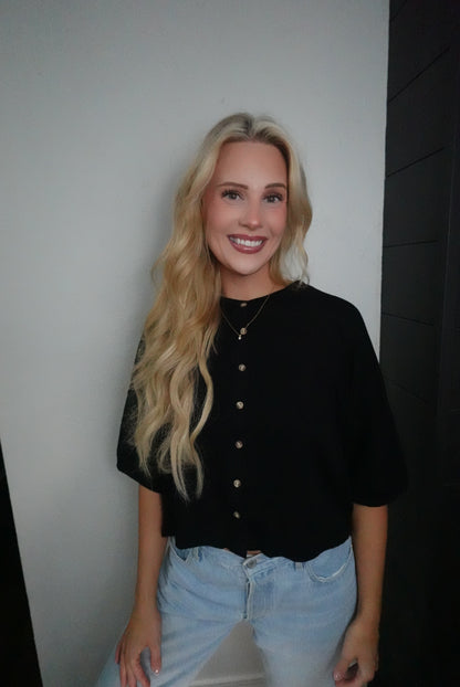 black button up top