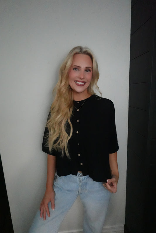 black button up top