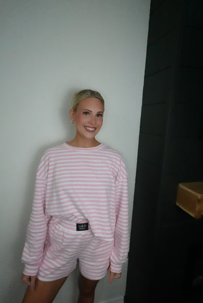 pink stripe short