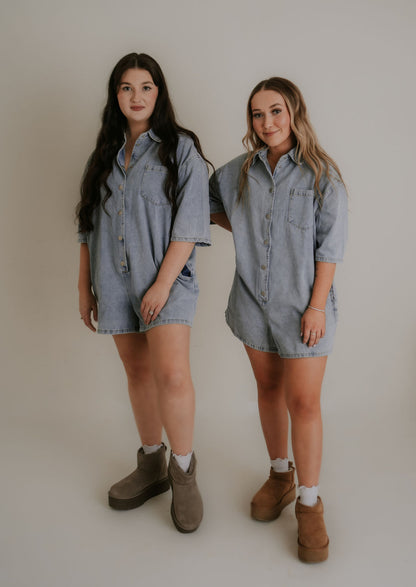 denim romper