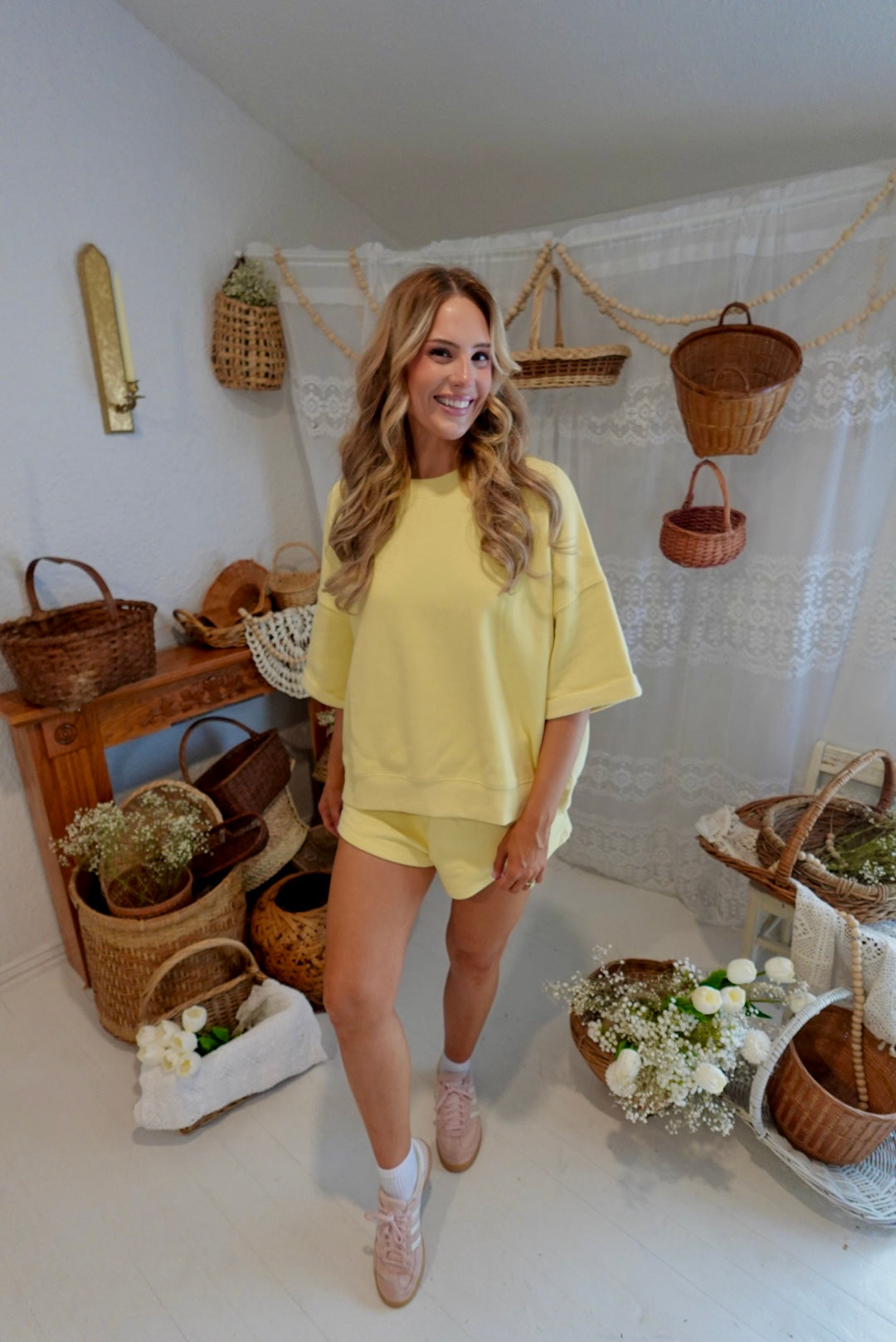 lemon drop yellow matching short set