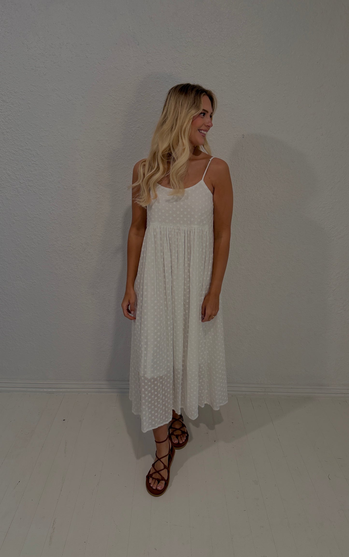 ivory bloom maxi dress