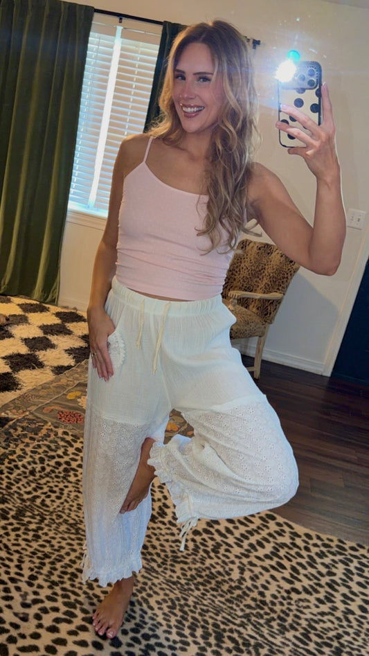 light pink dottie cami tank
