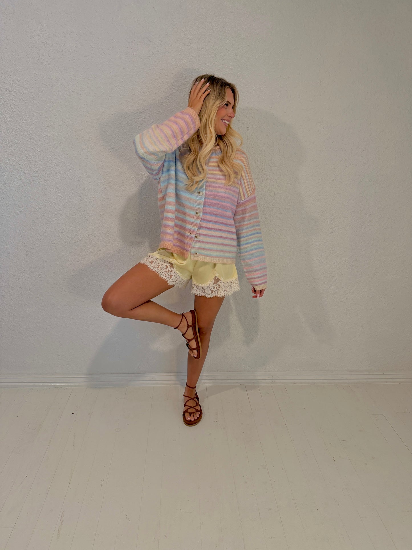 pastel rainbow sherbet cardigan