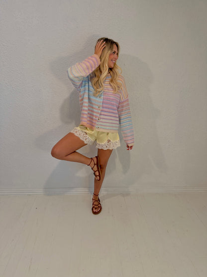pastel rainbow sherbet cardigan