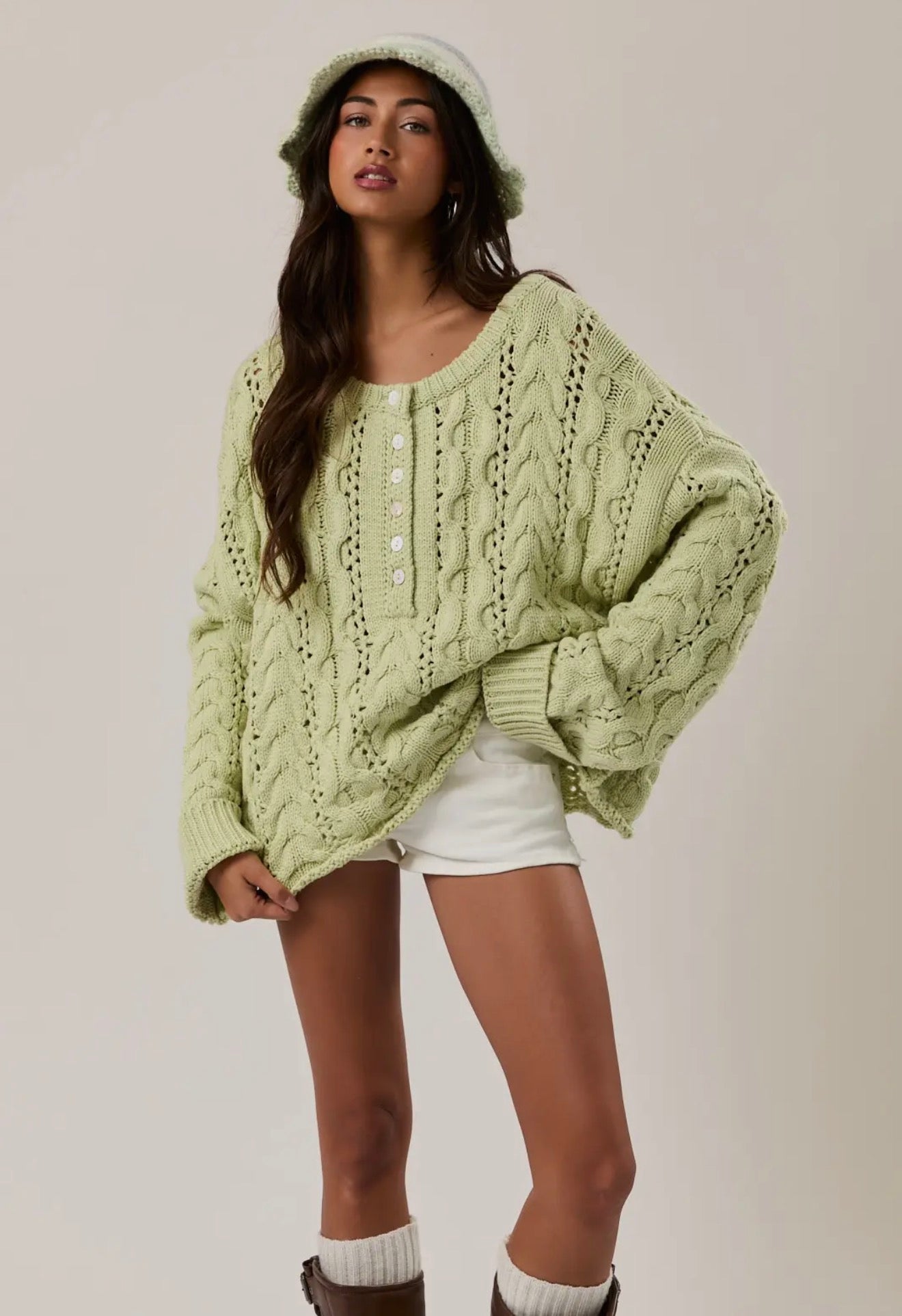 key lime henley sweater
