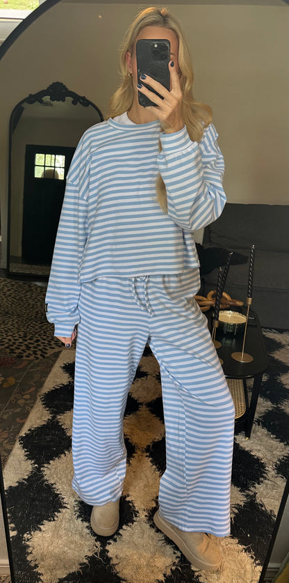 baby blue stripe pant