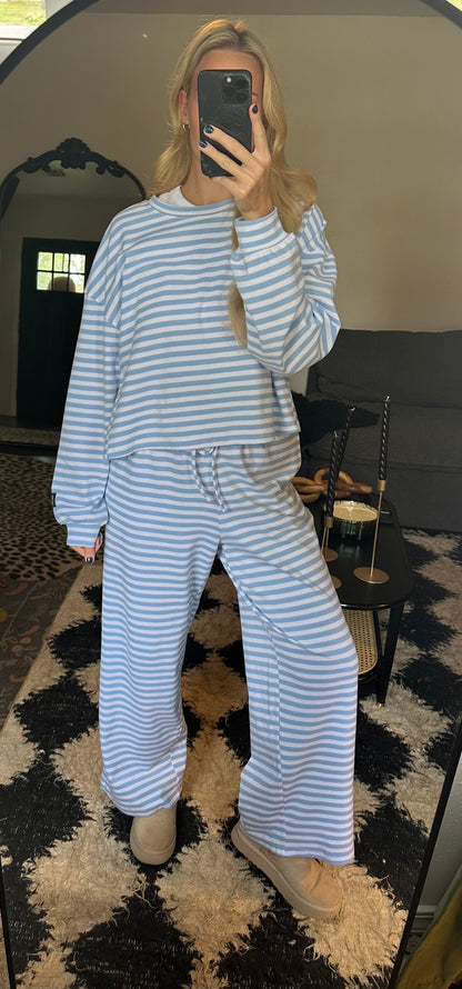 baby blue stripe pant