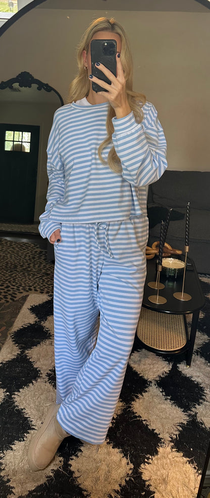 baby blue stripe pant