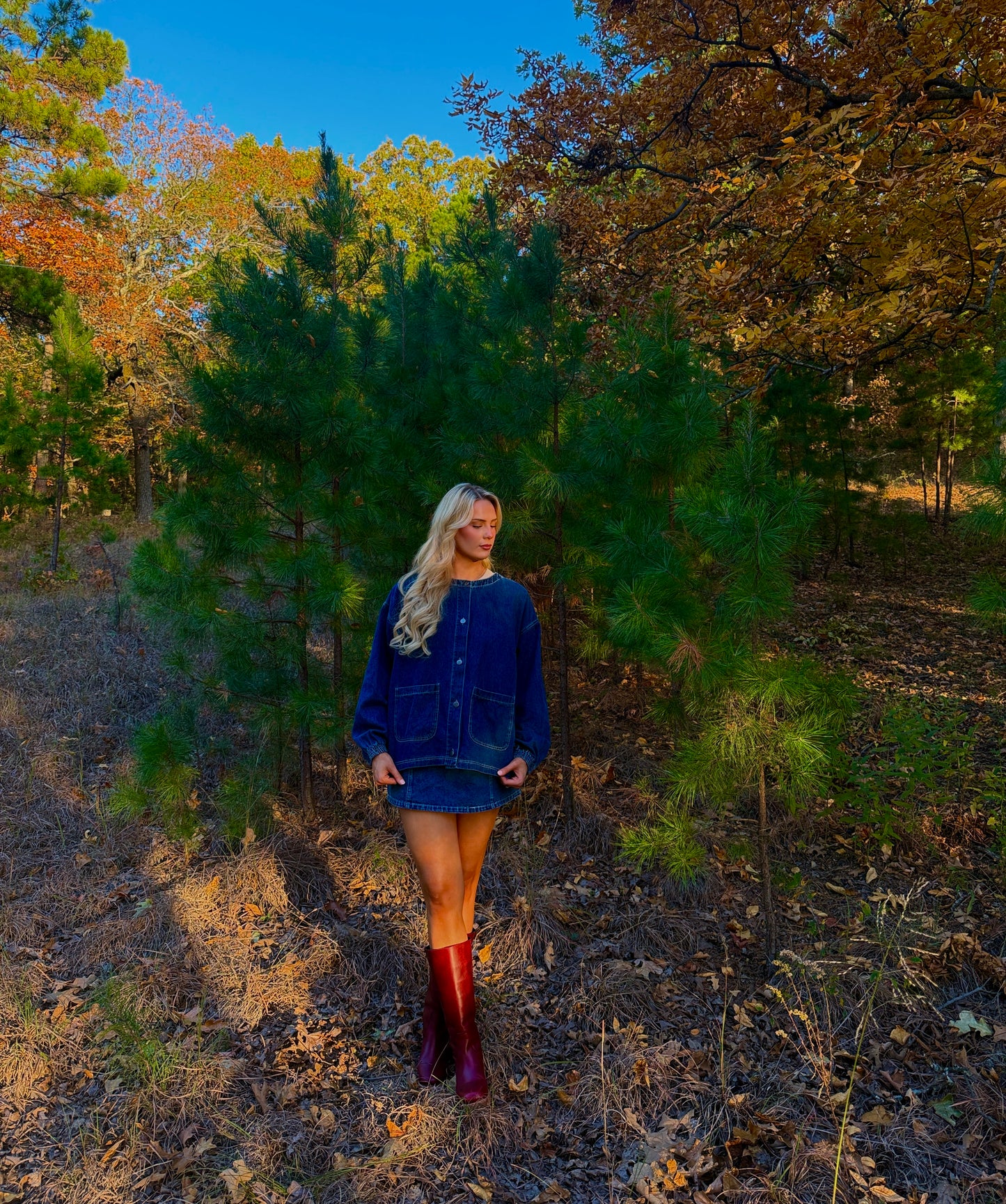 oversized indigo denim jacket