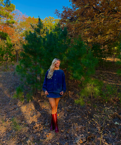 oversized indigo denim jacket