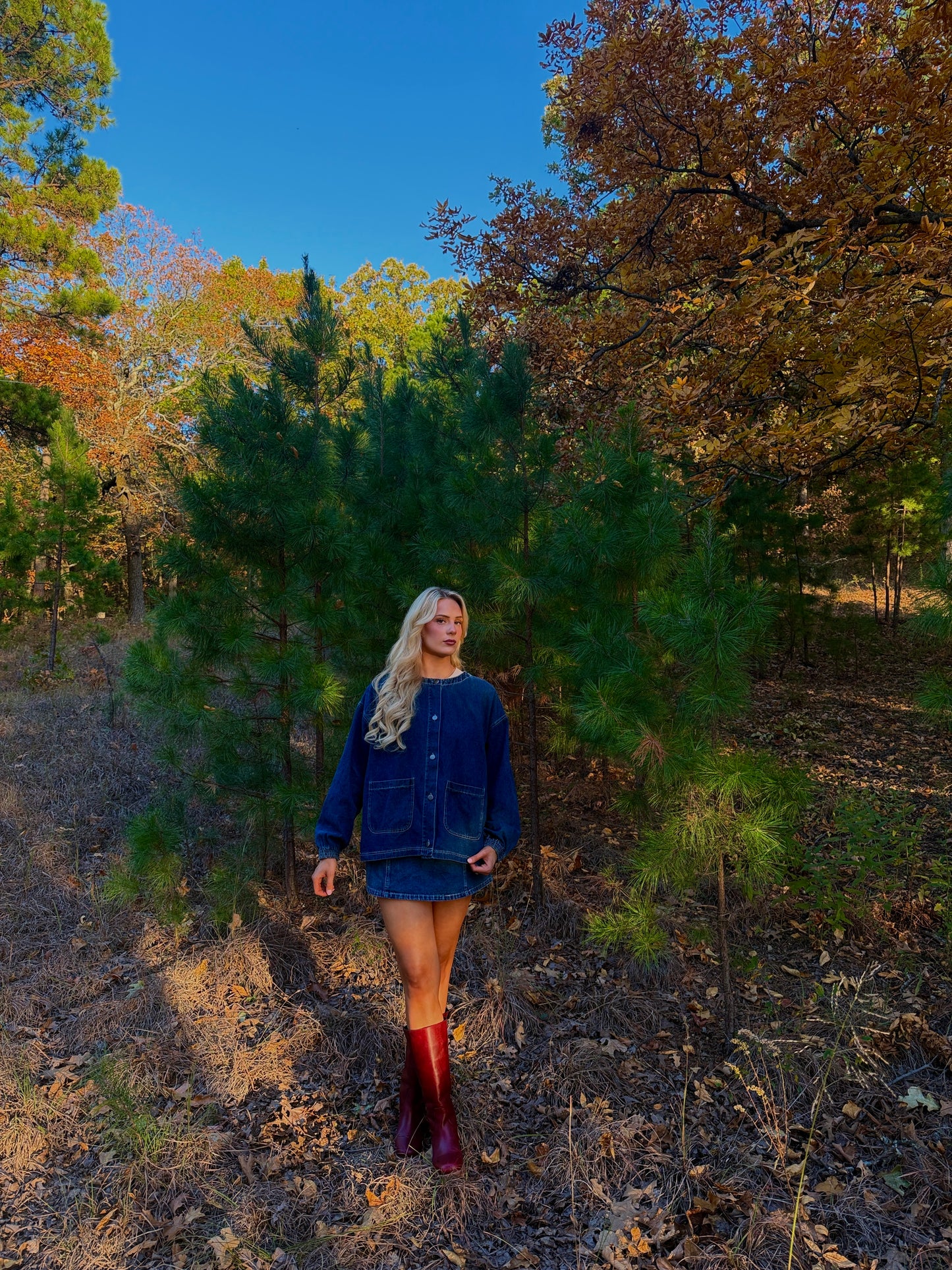 oversized indigo denim jacket