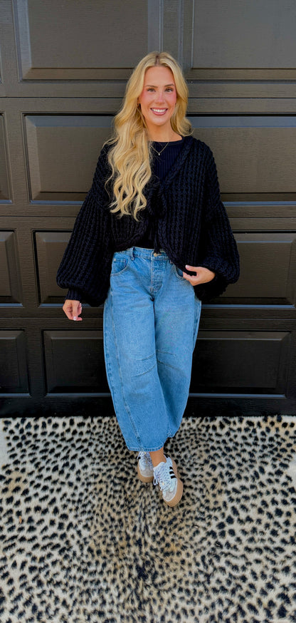 lennon front tie cardigan