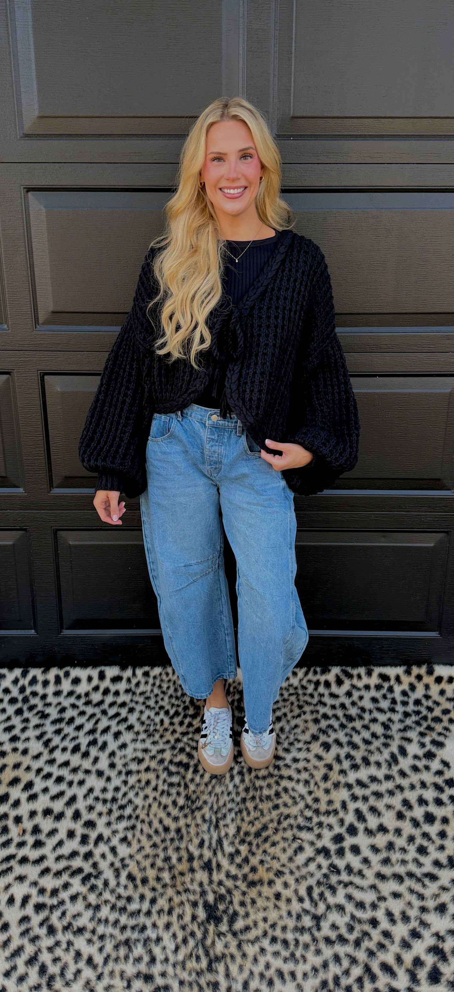 lennon front tie cardigan