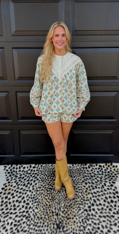 nora eyelet floral top