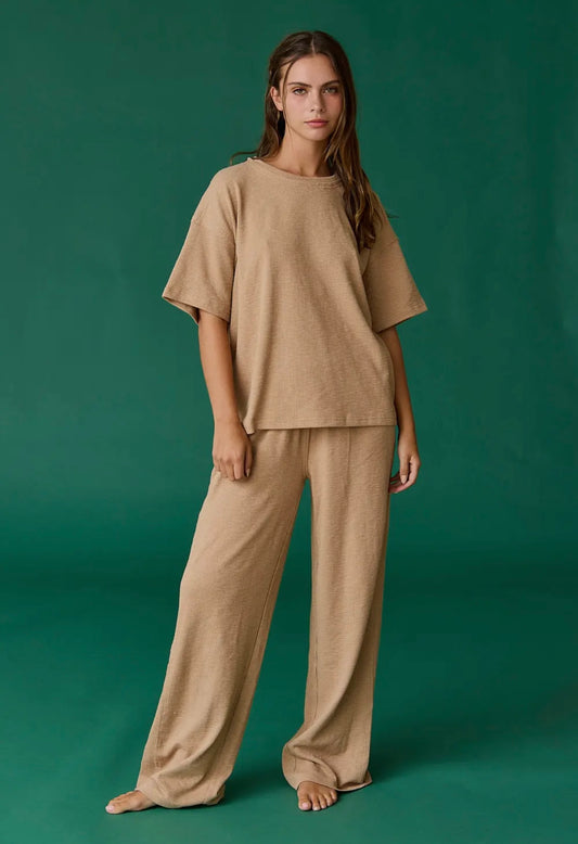 layla beige textured matching set