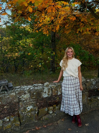 plaid maxi skirt