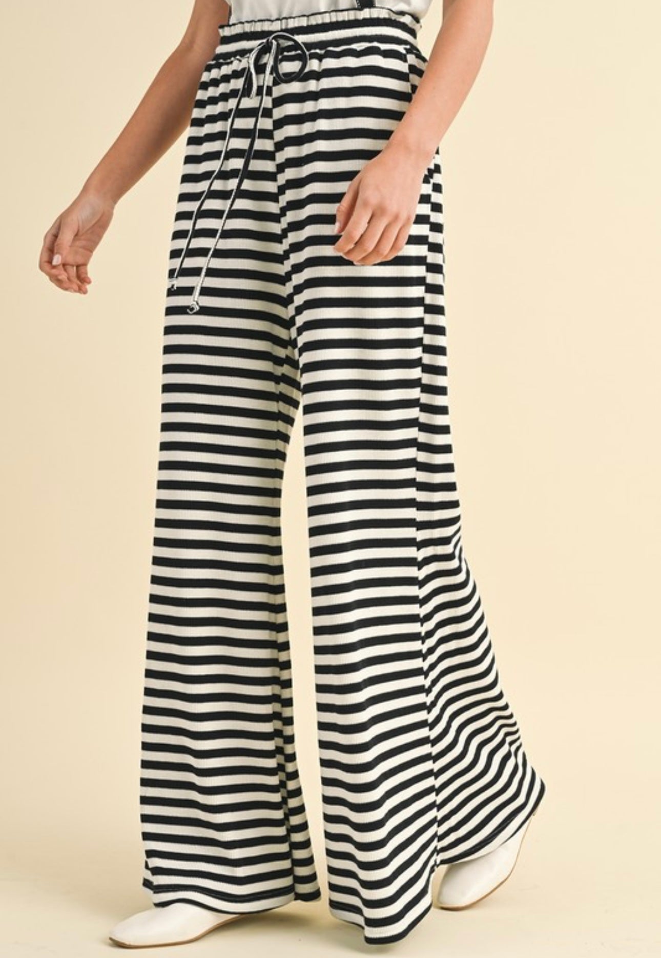 wide leg stripe lounge pant