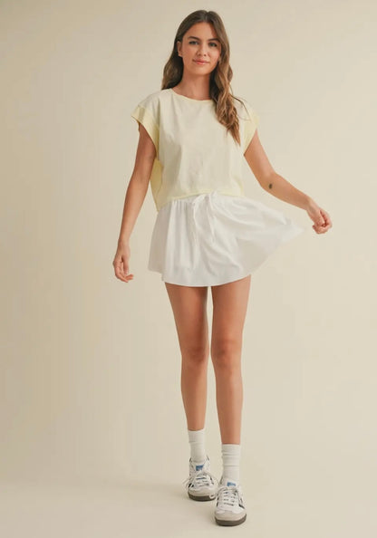 lemon cut out crop tee