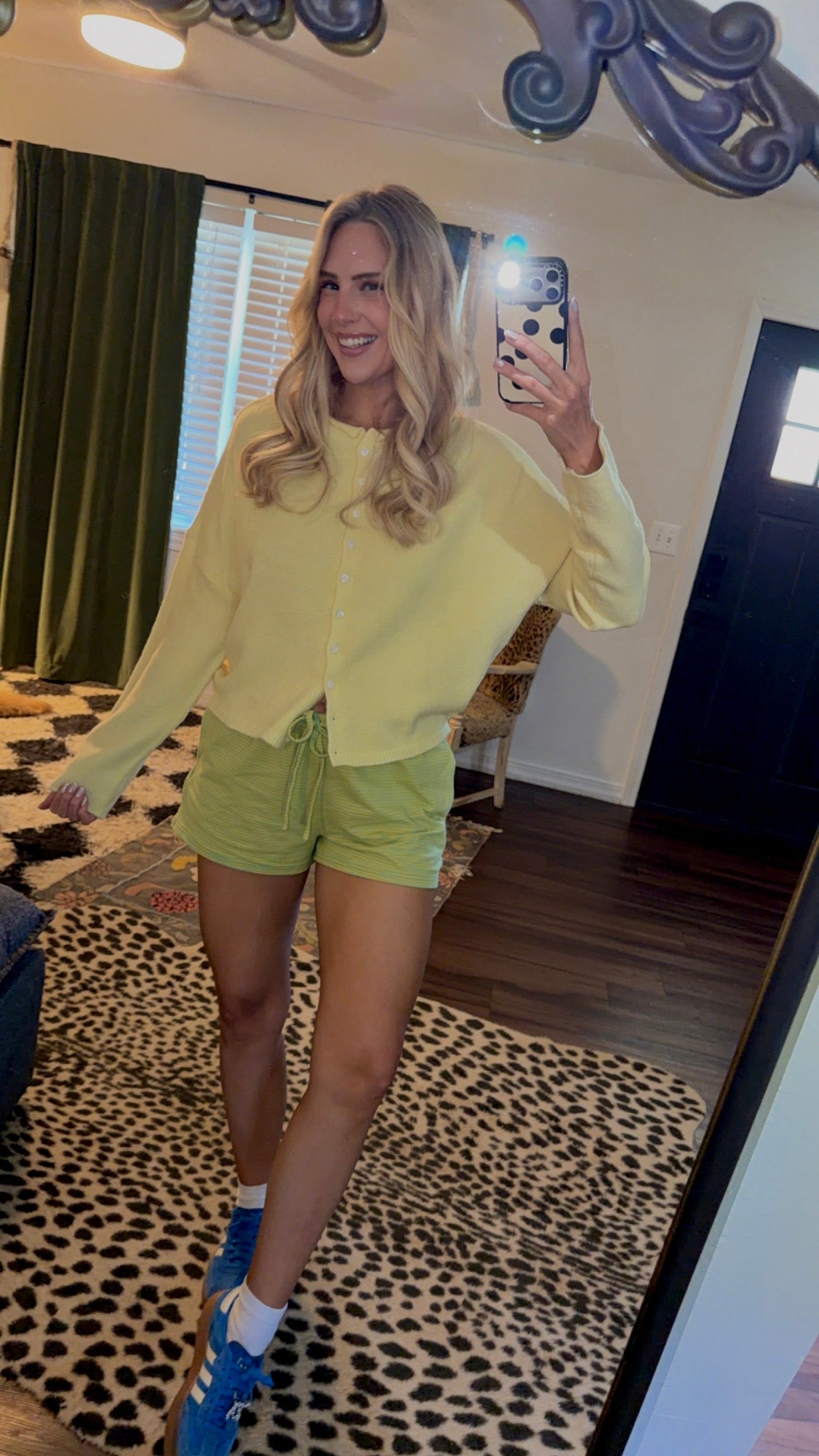 butter yellow cardigan