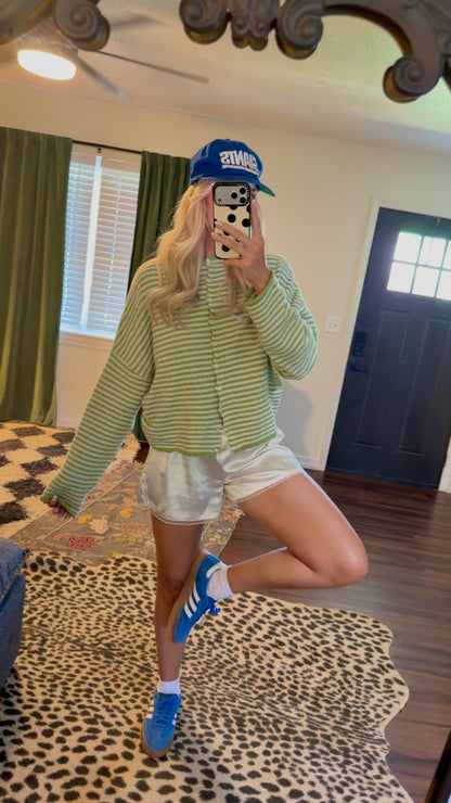 matcha stripe cardigan