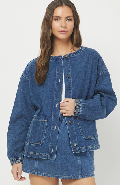 oversized indigo denim jacket