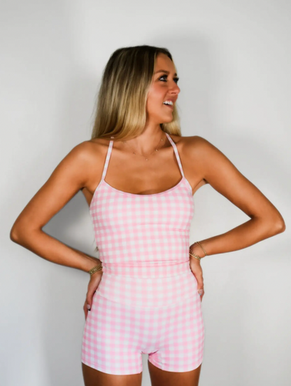 pink picnic biker short
