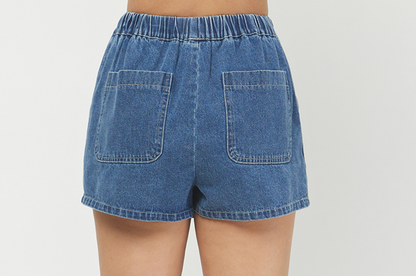 indigo denim skort