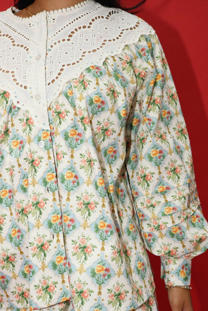 nora eyelet floral top