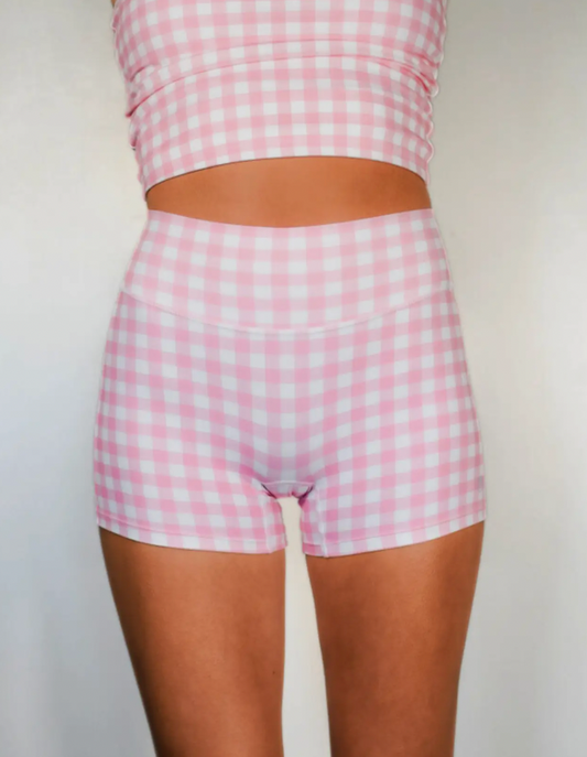 pink picnic biker short