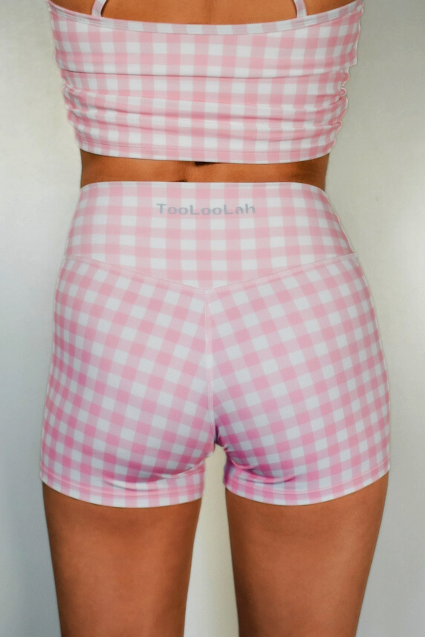 pink picnic biker short